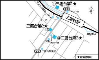 三鷹台駅周辺定期利用駐輪場マップ